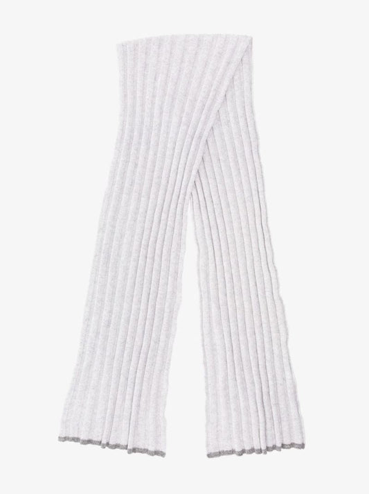 Grey Ribbed Cashmere Scarf