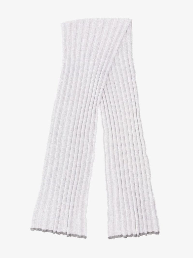 Grey Ribbed Cashmere Scarf