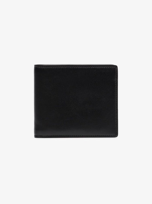 Black Four-stitch Bifold Leather Wallet