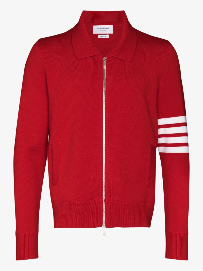4-bar Stripe Merino Knitted Bomber Jacket