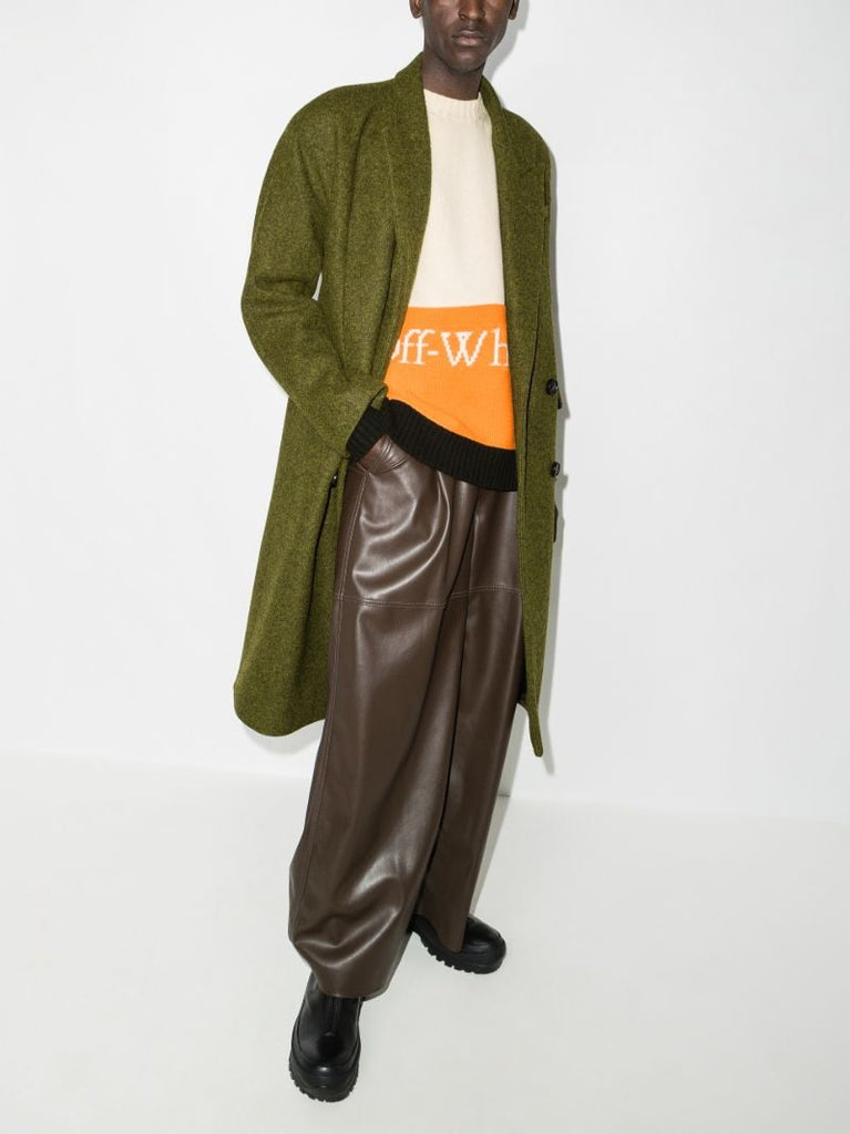 Intarsia Logo Wool Sweater