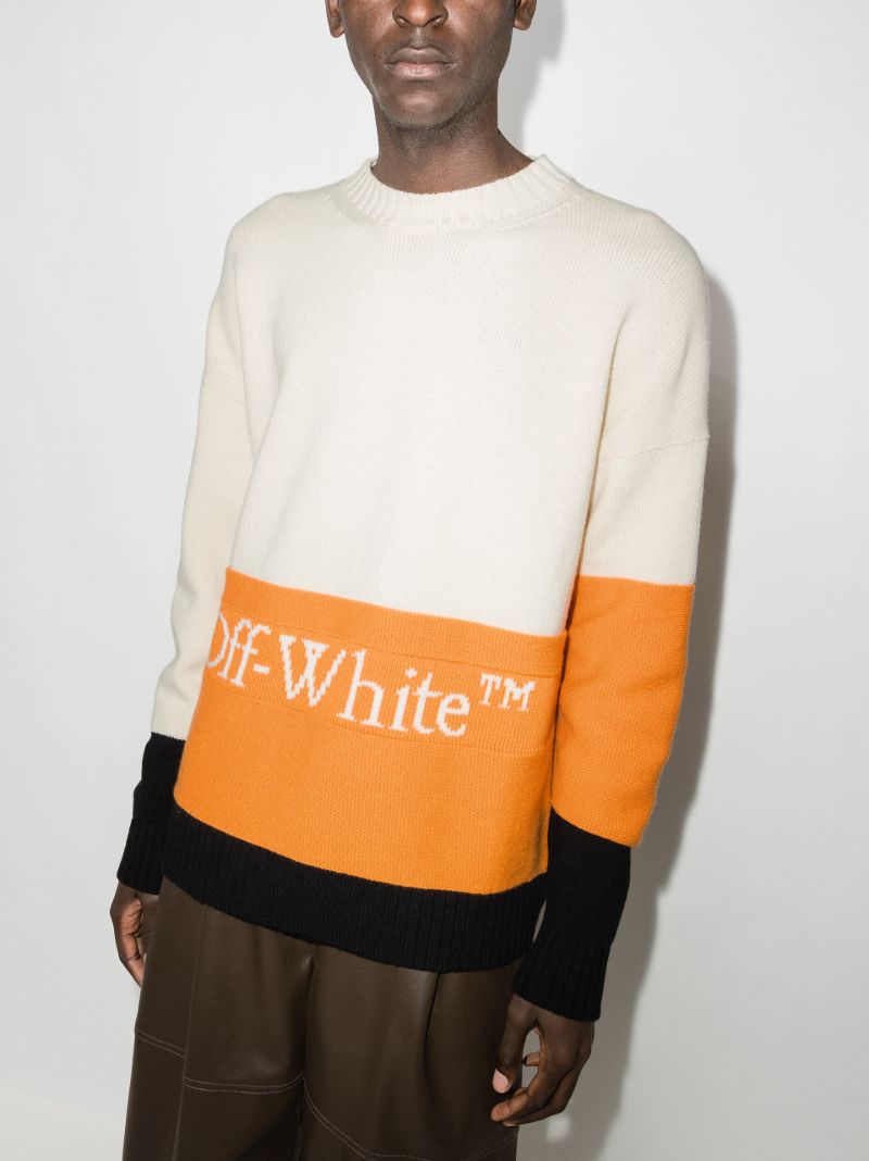 Intarsia Logo Wool Sweater