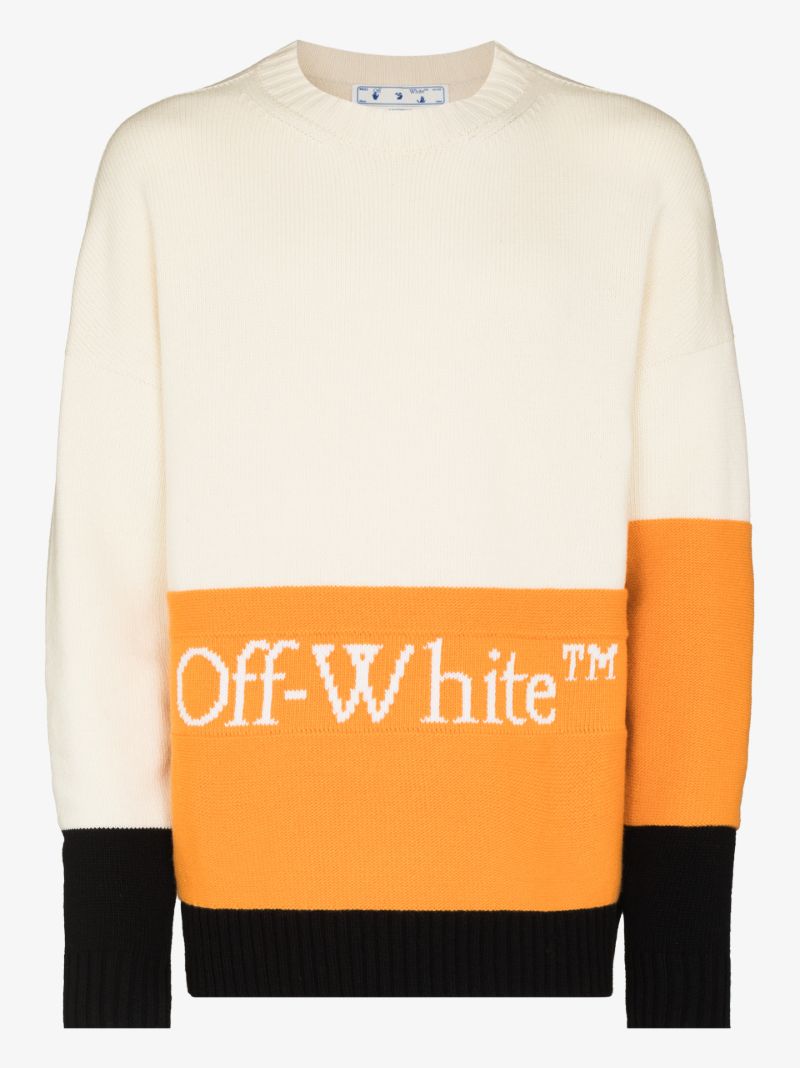 Intarsia Logo Wool Sweater