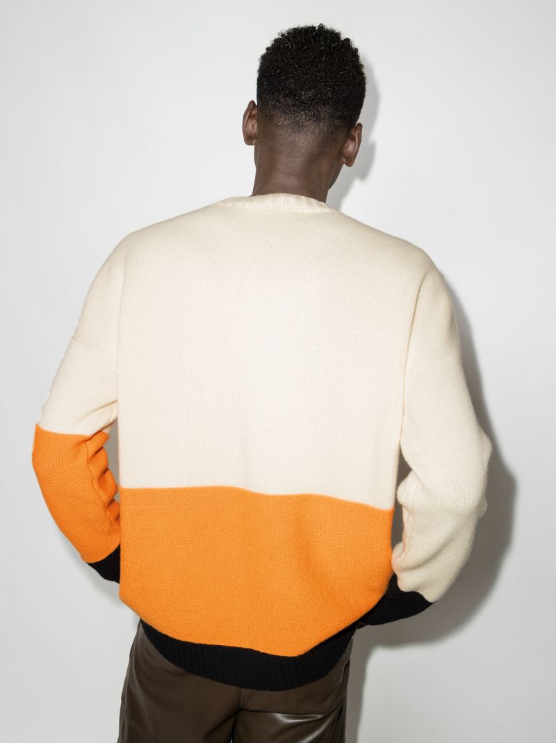 Intarsia Logo Wool Sweater