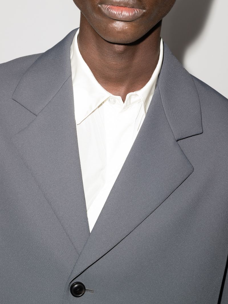 Creased Single-breasted Blazer