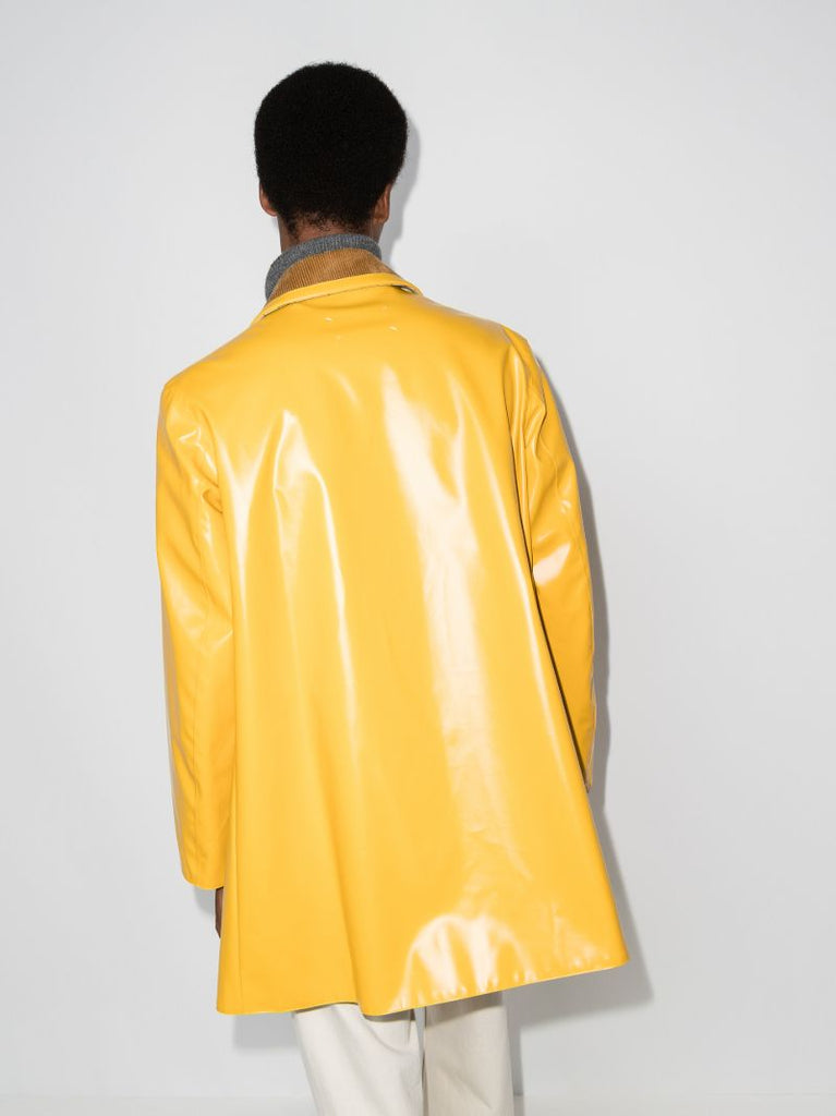 Coated Cotton Double-breasted Coat