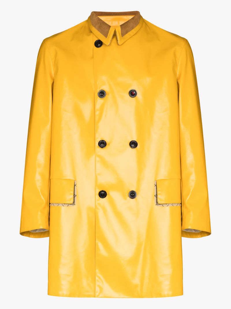 Coated Cotton Double-breasted Coat