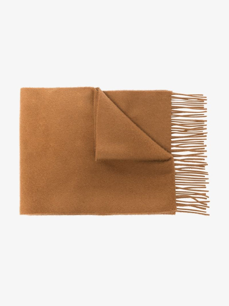 Brown Fringed Cashmere Scarf