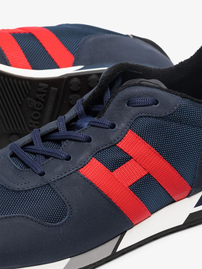 Blue H383 Leather Sneakers