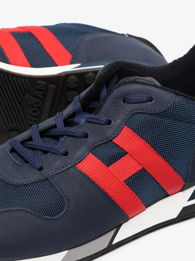 Blue H383 Leather Sneakers