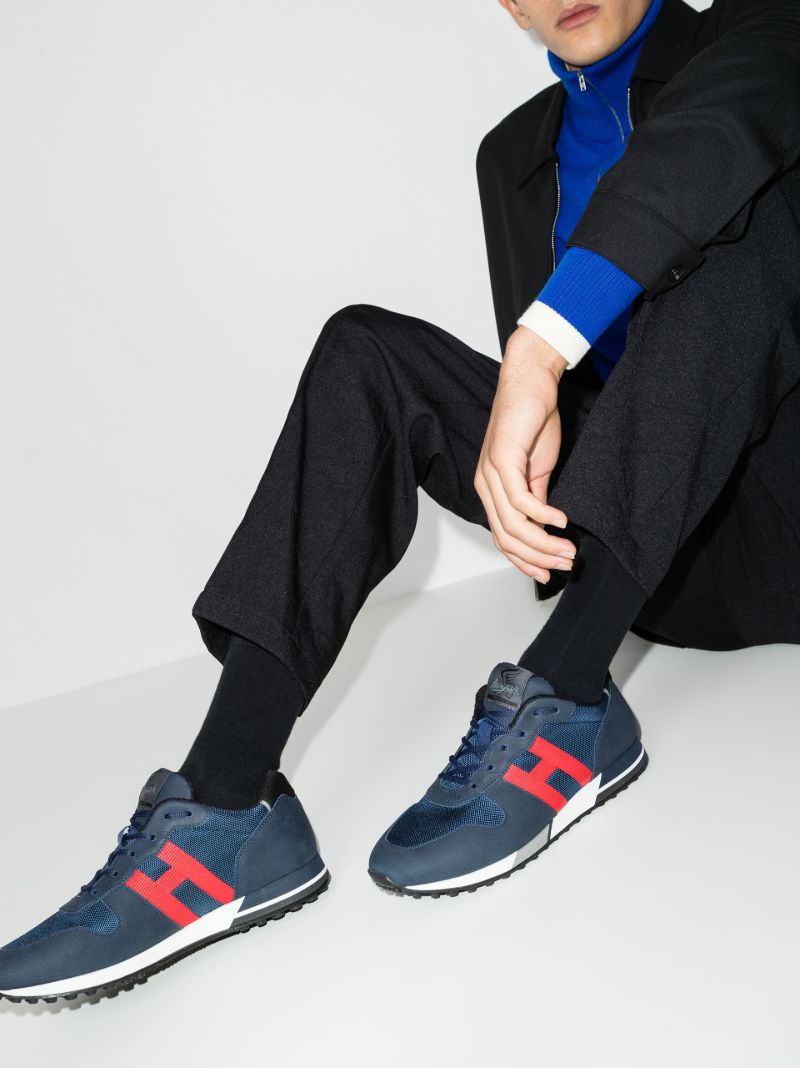 Blue H383 Leather Sneakers