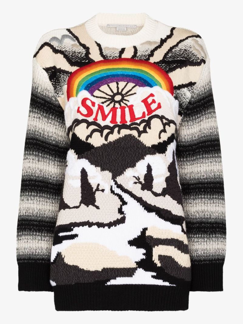 Smile Rainbow Intarsia Sweater