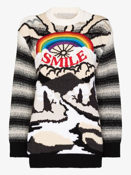 Smile Rainbow Intarsia Sweater