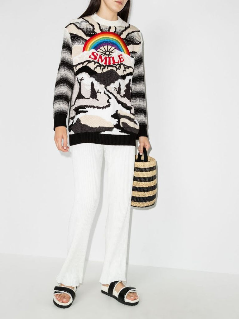 Smile Rainbow Intarsia Sweater