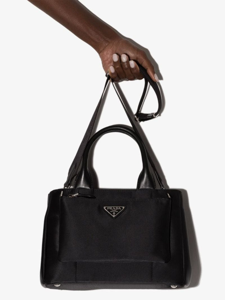 Black Re-nylon Removable Pouch Tote Bag