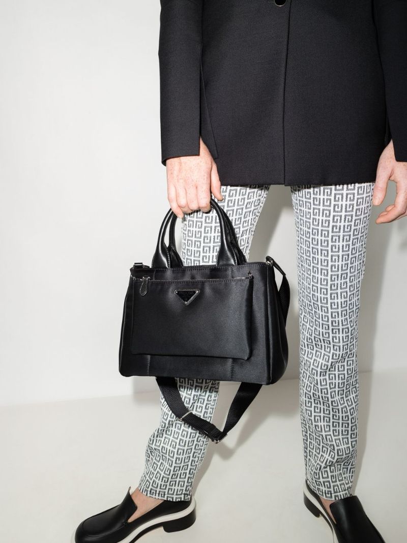 Black Re-nylon Removable Pouch Tote Bag