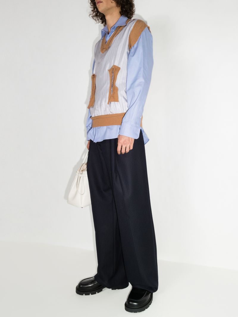 Blue Deconstructed Layered Shirt