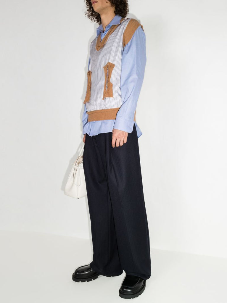 Blue Deconstructed Layered Shirt