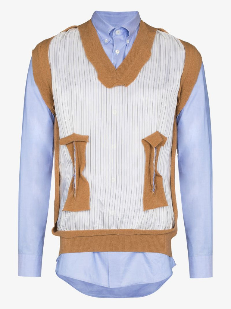 Blue Deconstructed Layered Shirt