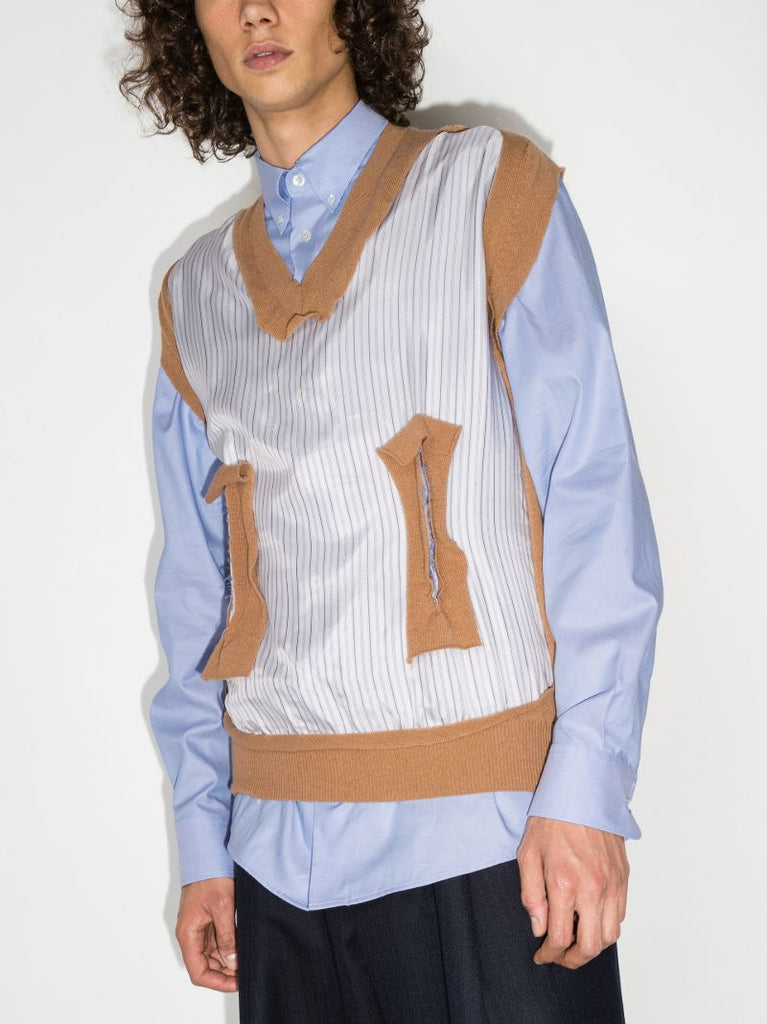 Blue Deconstructed Layered Shirt