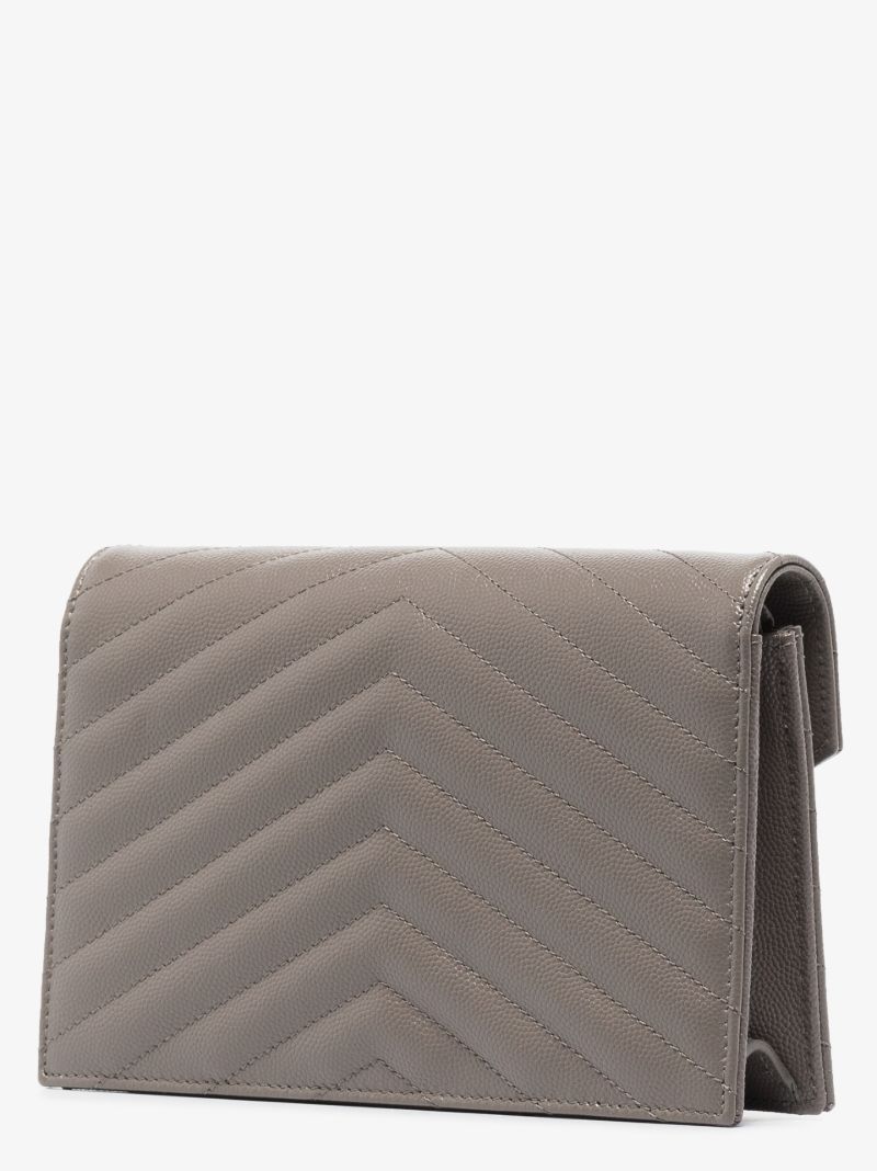Grey Monogram Leather Cross Body Bag