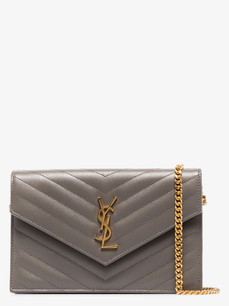 Grey Monogram Leather Cross Body Bag