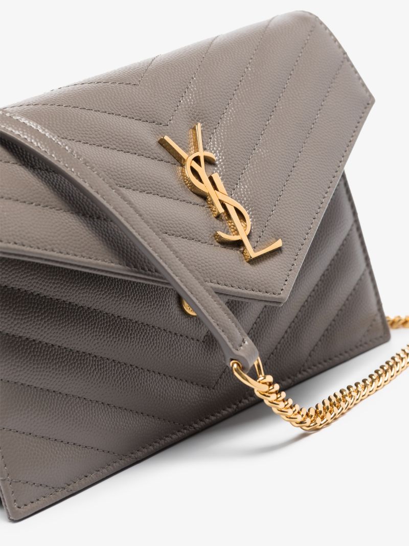 Grey Monogram Leather Cross Body Bag