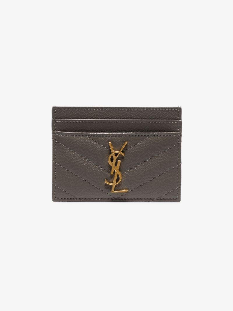 Grey Monogram Leather Card Holder