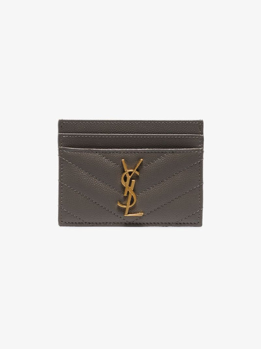 Grey Monogram Leather Card Holder