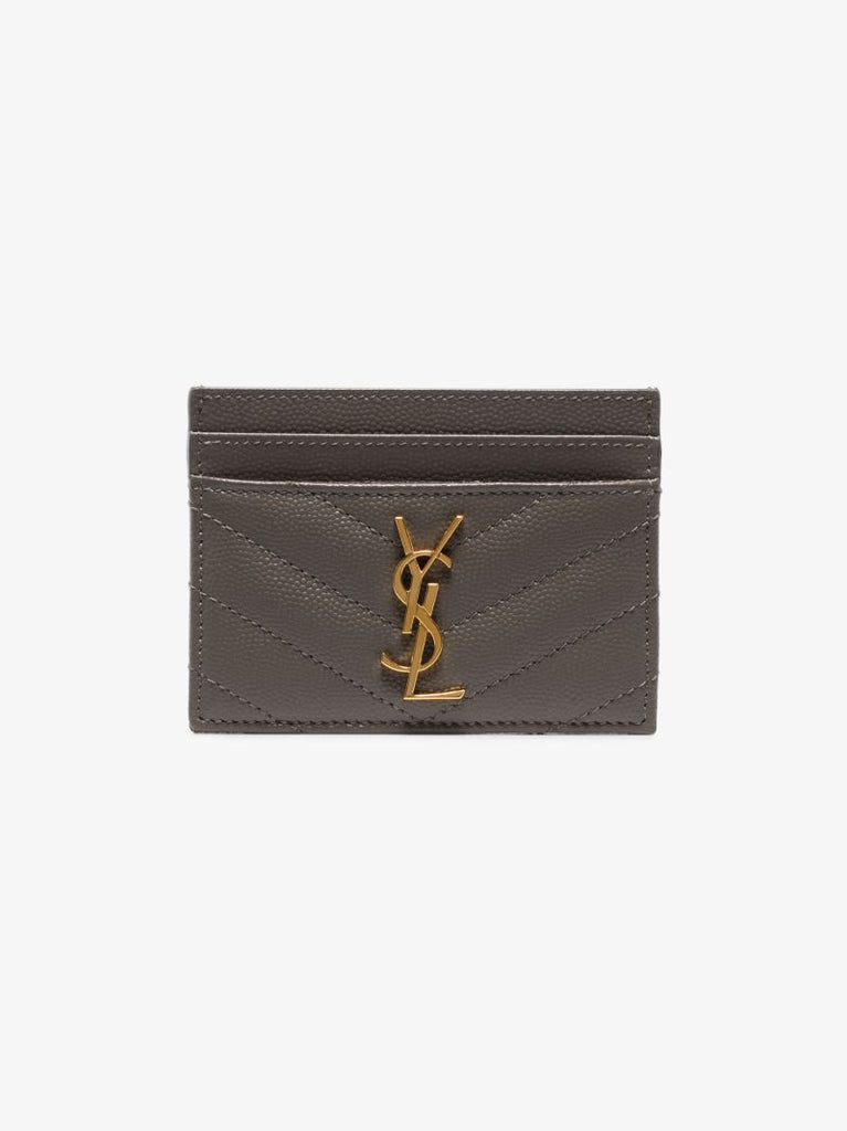 Grey Monogram Leather Card Holder