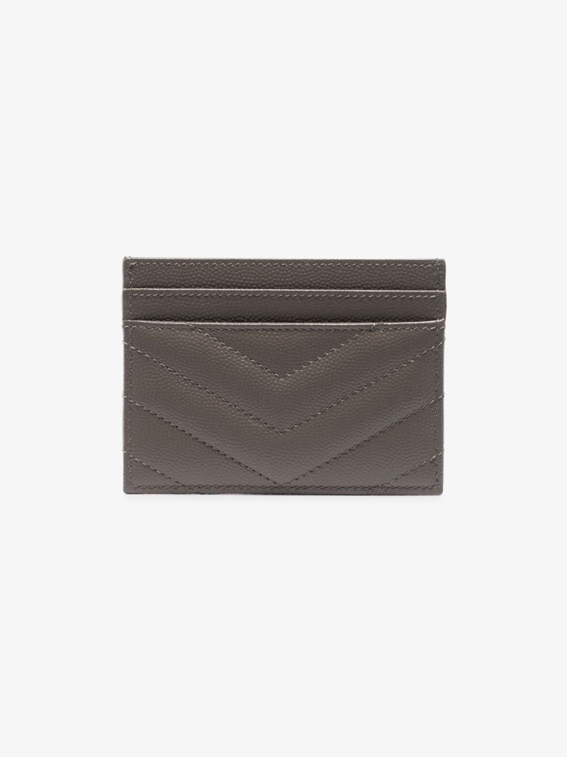 Grey Monogram Leather Card Holder