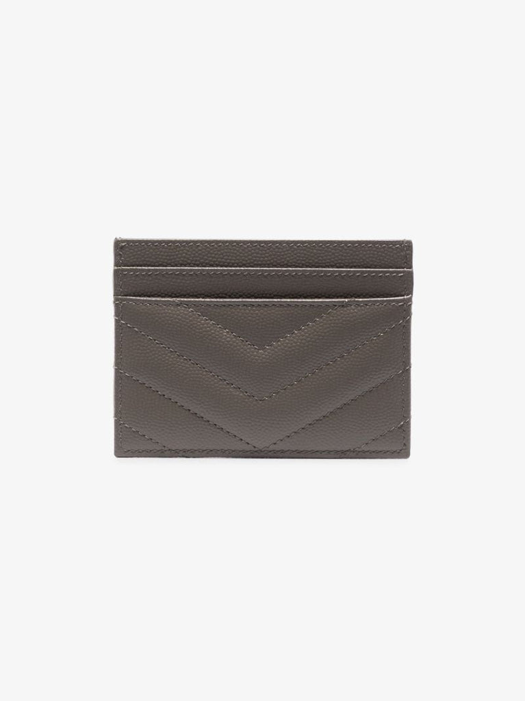 Grey Monogram Leather Card Holder