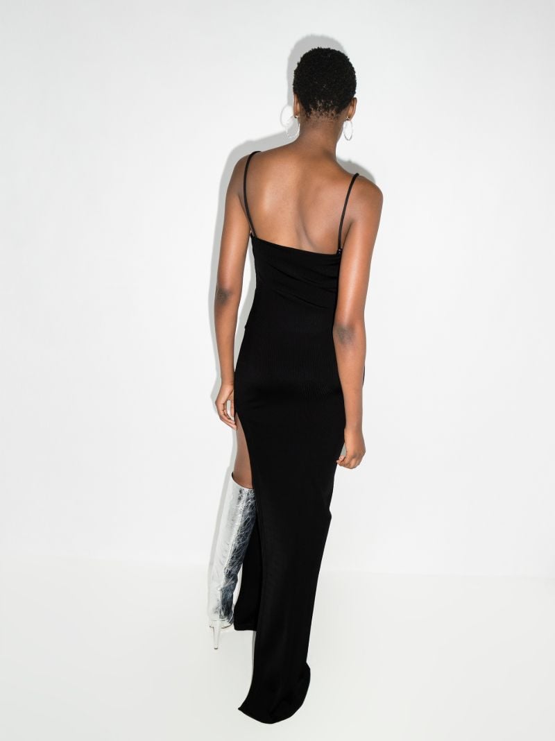 Black Crystal Bow Maxi Dress