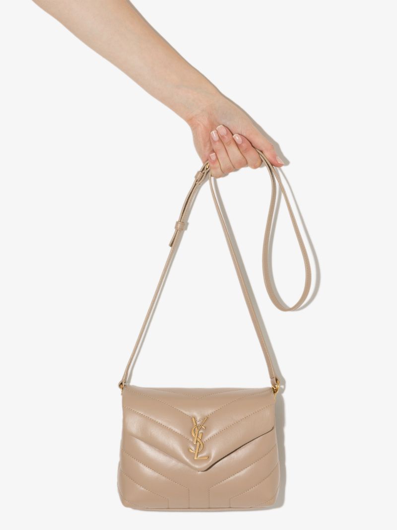 Neutral Loulou Toy Leather Shoulder Bag