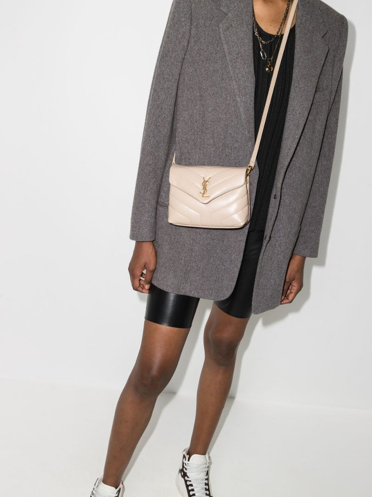 Neutral Loulou Toy Leather Shoulder Bag