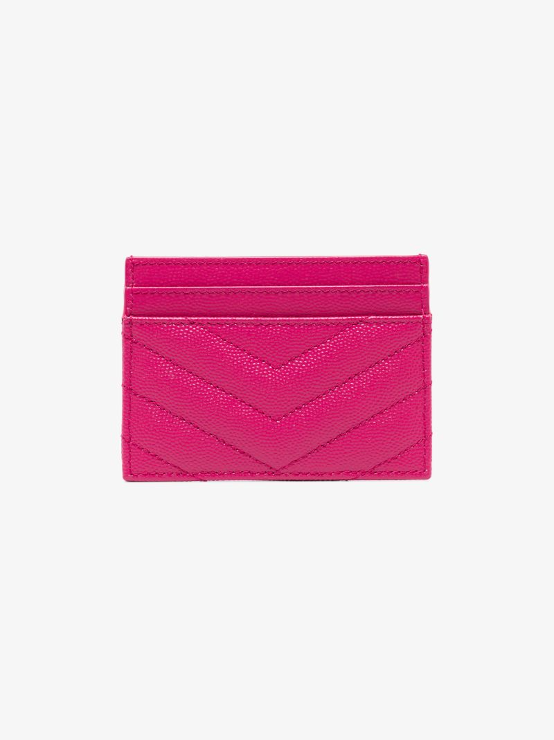 Pink Monogram Leather Card Holder