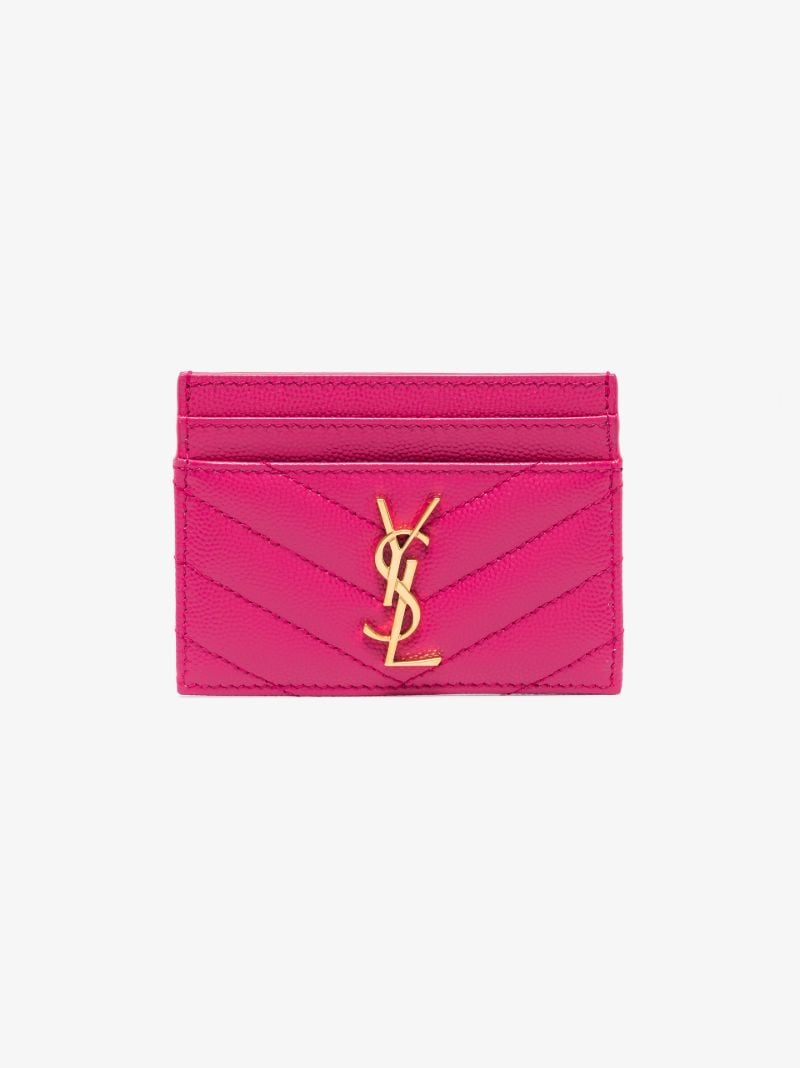 Pink Monogram Leather Card Holder