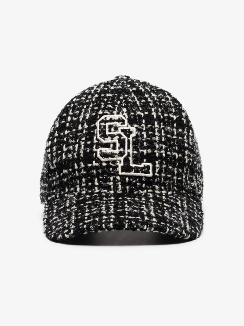 Black Logo Tweed Cap