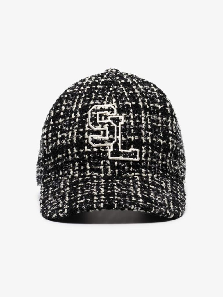 Black Logo Tweed Cap