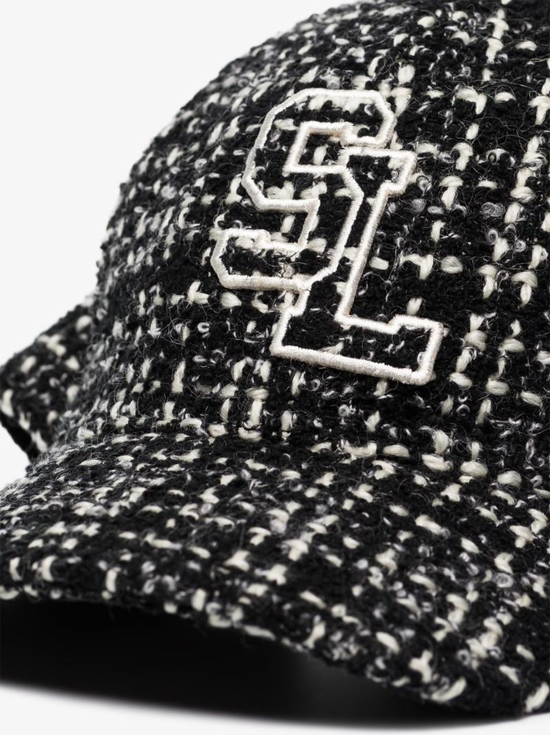 Black Logo Tweed Cap