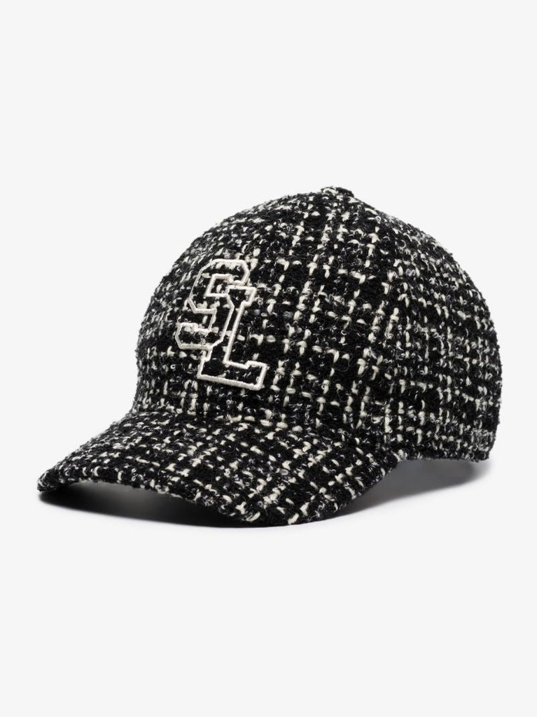 Black Logo Tweed Cap