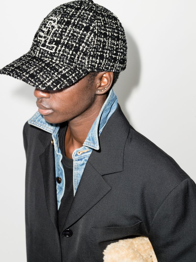 Black Logo Tweed Cap