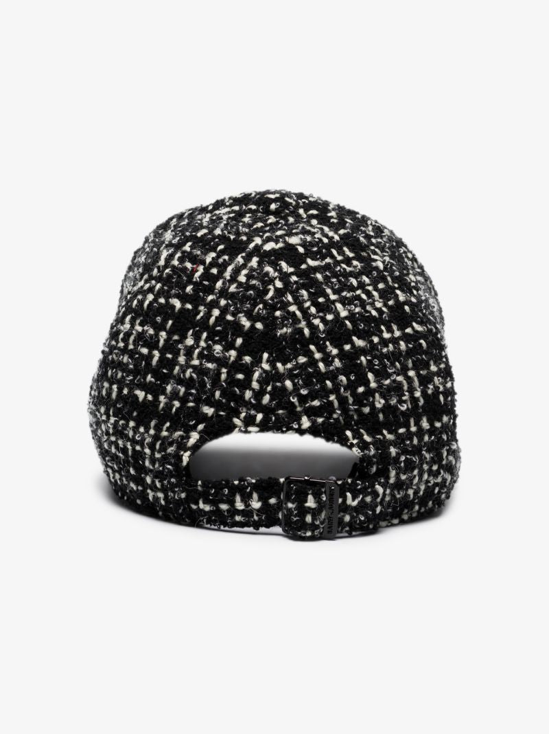 Black Logo Tweed Cap