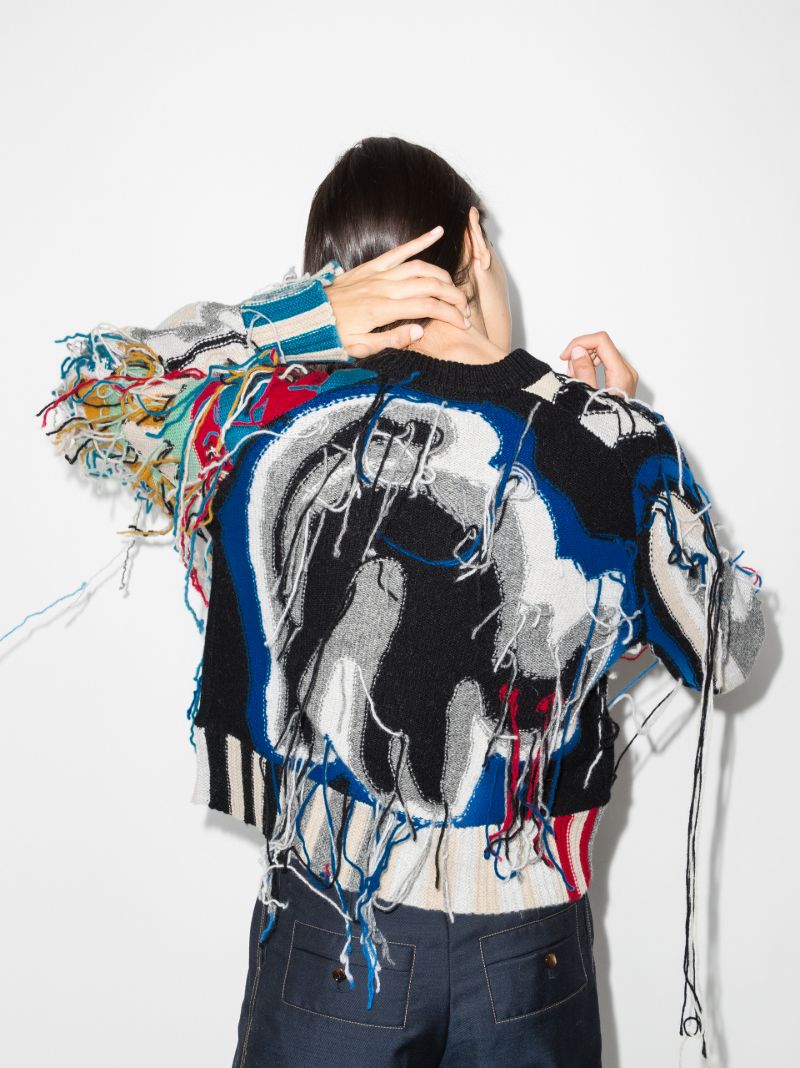 Guddle Graphic Tasselled Sweater