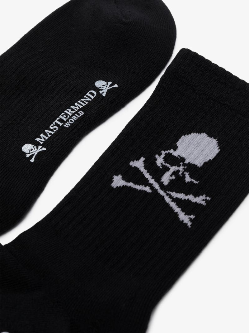 Black Logo Intarsia Socks