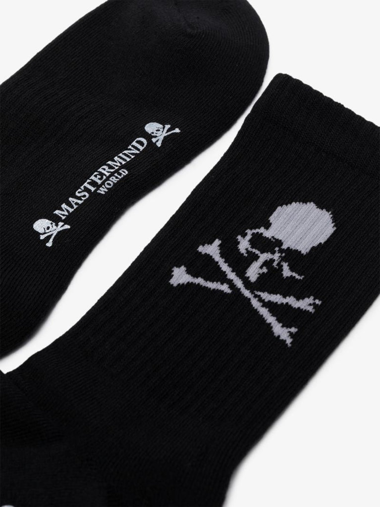 Black Logo Intarsia Socks