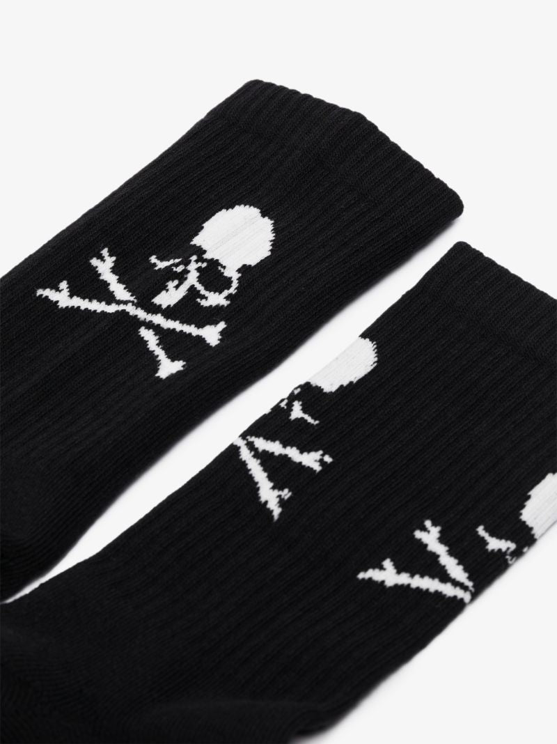 Black Logo Intarsia Socks