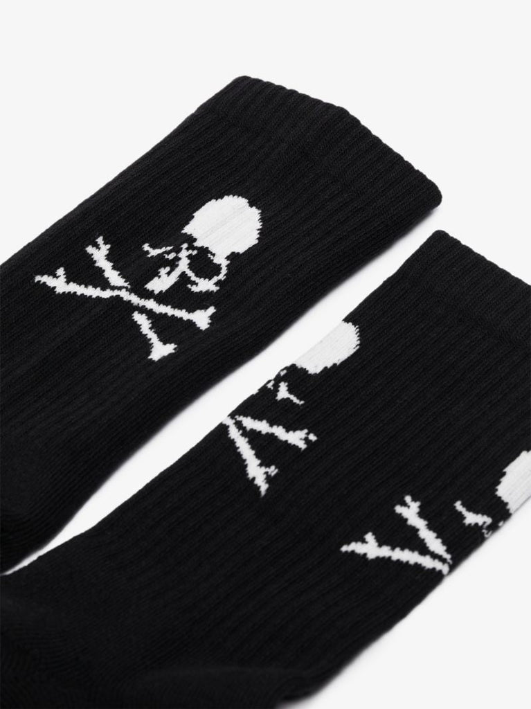 Black Logo Intarsia Socks