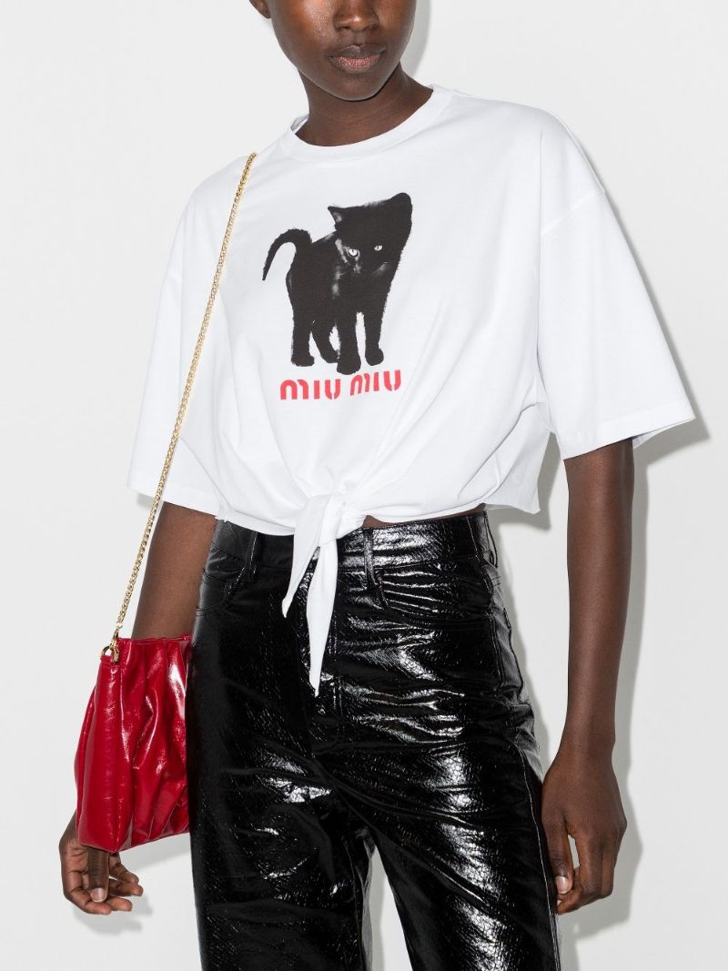 Cat Logo Cropped T-shirt