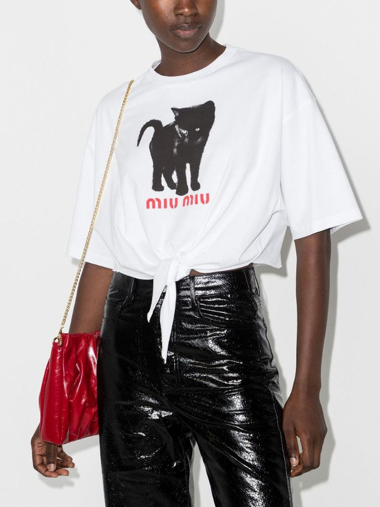 Cat Logo Cropped T-shirt